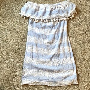 Light blue off shoulder dress